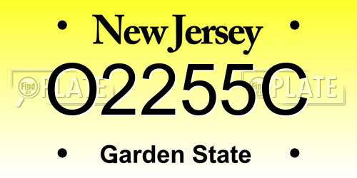 O2255C New Jersey License Plate