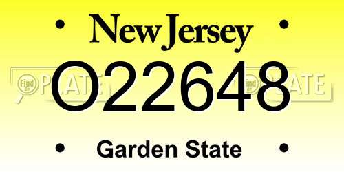 O22648 New Jersey License Plate