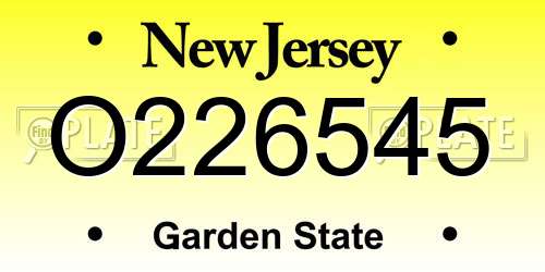 O226545 New Jersey License Plate
