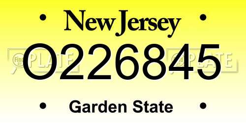 O226845 New Jersey License Plate