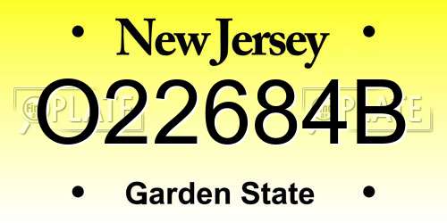 O22684B New Jersey License Plate