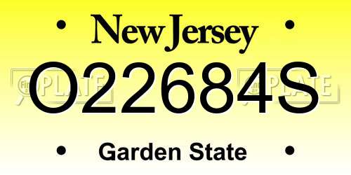 O22684S New Jersey License Plate