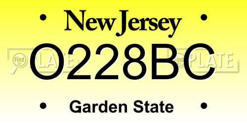 O228BC New Jersey License Plate