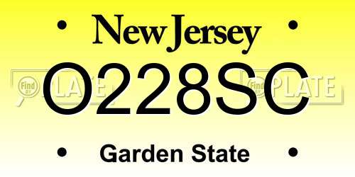 O228SC New Jersey License Plate