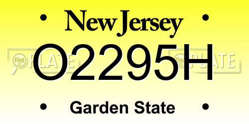 O2295H New Jersey License Plate
