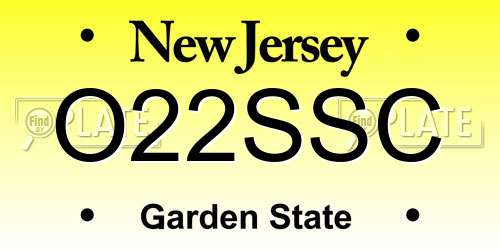 O22SSC New Jersey License Plate