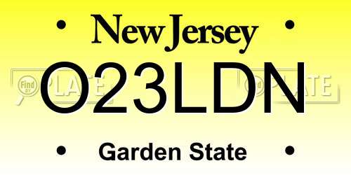 O23LDN New Jersey License Plate