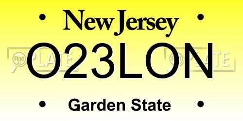O23LON New Jersey License Plate