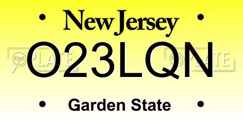 O23LQN New Jersey License Plate
