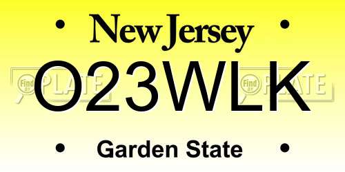 O23WLK New Jersey License Plate