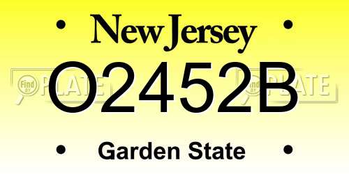 O2452B New Jersey License Plate