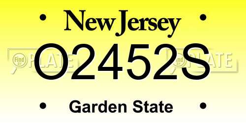 O2452S New Jersey License Plate