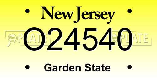 O24540 New Jersey License Plate