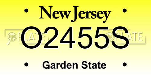 O2455S New Jersey License Plate