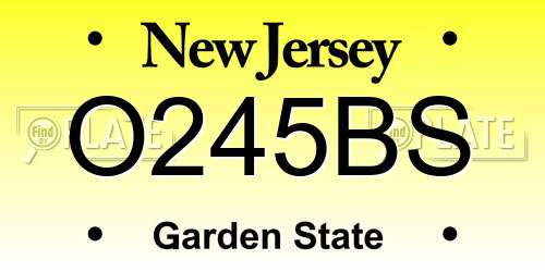 O245BS New Jersey License Plate