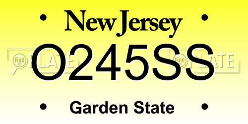 O245SS New Jersey License Plate