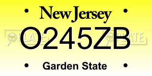 O245ZB New Jersey License Plate