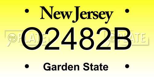 O2482B New Jersey License Plate