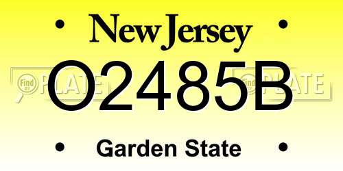 O2485B New Jersey License Plate