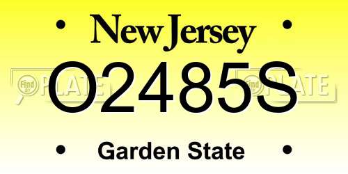 O2485S New Jersey License Plate