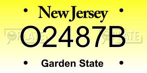 O2487B New Jersey License Plate