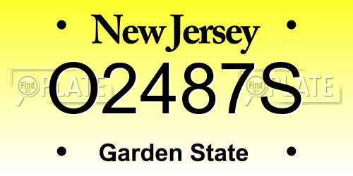 O2487S New Jersey License Plate
