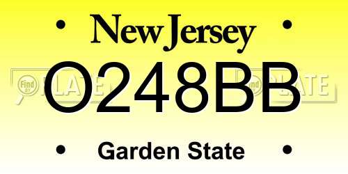 O248BB New Jersey License Plate