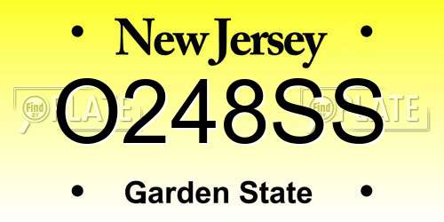 O248SS New Jersey License Plate