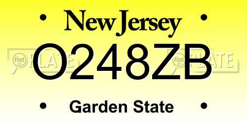 O248ZB New Jersey License Plate