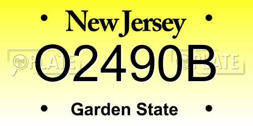O2490B New Jersey License Plate