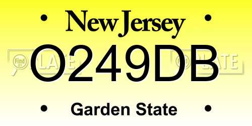 O249DB New Jersey License Plate