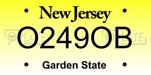 O249OB New Jersey License Plate