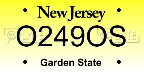 O249OS New Jersey License Plate