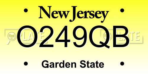 O249QB New Jersey License Plate