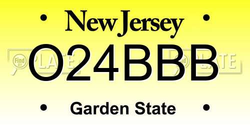 O24BBB New Jersey License Plate