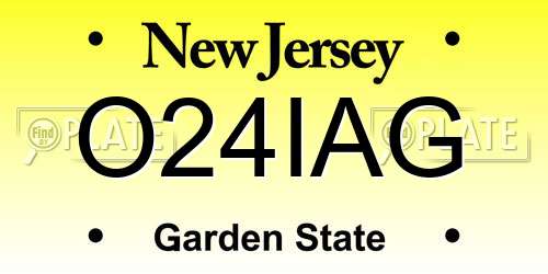 O24IAG New Jersey License Plate