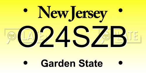 O24SZB New Jersey License Plate