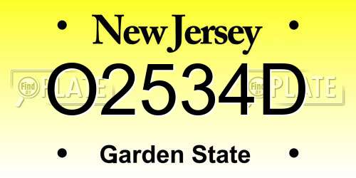 O2534D New Jersey License Plate