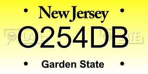 O254DB New Jersey License Plate