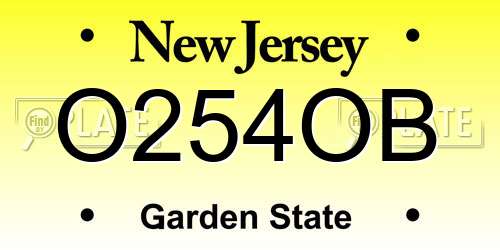O254OB New Jersey License Plate