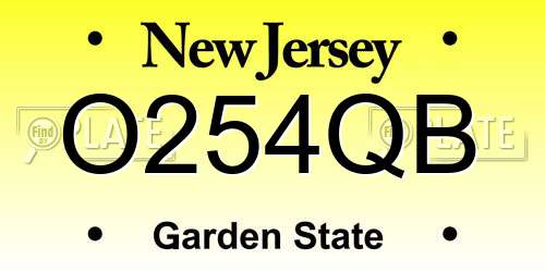 O254QB New Jersey License Plate