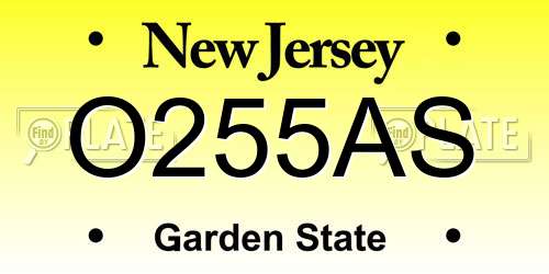 O255AS New Jersey License Plate
