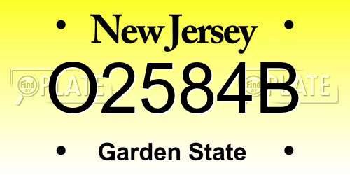 O2584B New Jersey License Plate