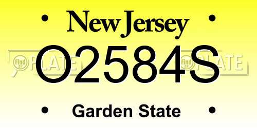 O2584S New Jersey License Plate