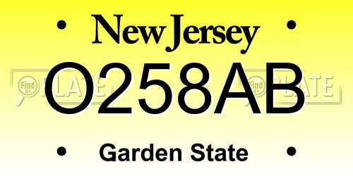O258AB New Jersey License Plate