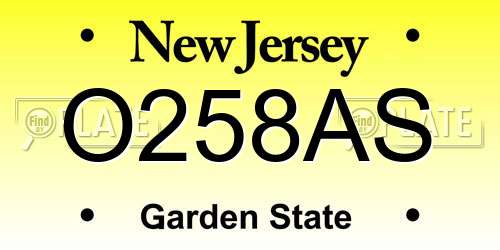 O258AS New Jersey License Plate