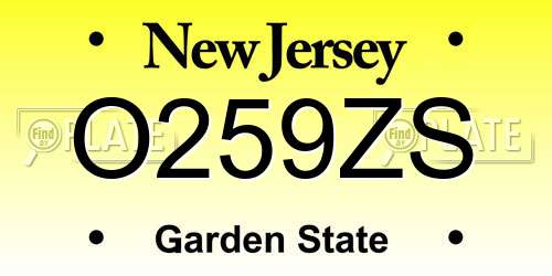 O259ZS New Jersey License Plate