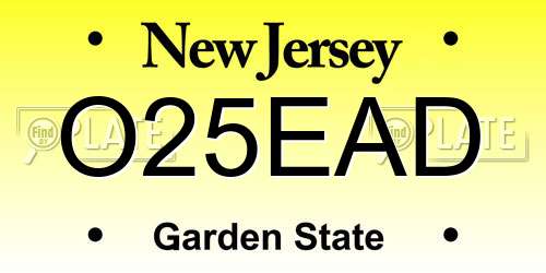 O25EAD New Jersey License Plate