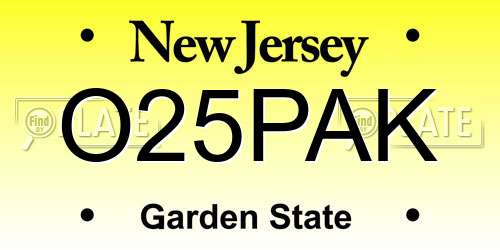 O25PAK New Jersey License Plate