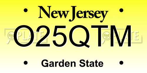 O25QTM New Jersey License Plate